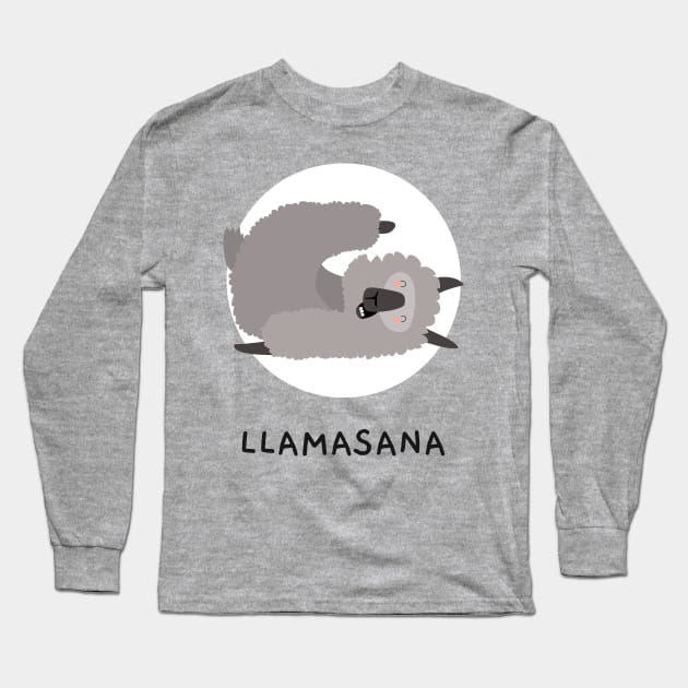 Asana Yoga - Llamasana - Llama Long Sleeve T-Shirt by SweetStudios